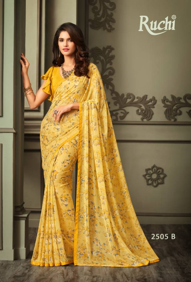 Ruchi Sarees Nimayaa Hits Casual Wear Printed Wholesale Georgette Sarees Catalog